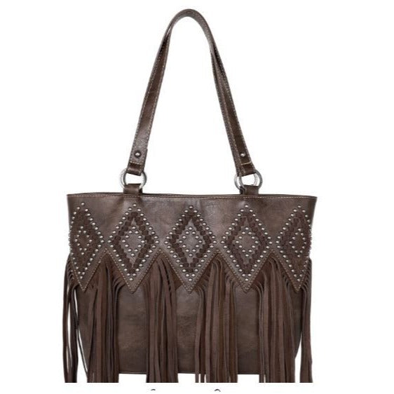 Trinity Ranch Leather Fringe Collection Concealed Carry Tote