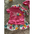 Easter Egg Print Girls Outfit With Graphic Tee & Ruffle Bell Bottoms