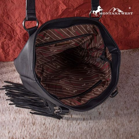 Montana West Embroidered Feather Collection Concealed Carry Tote