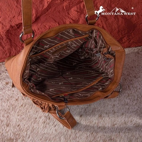 Montana West Embroidered Feather Collection Concealed Carry Tote