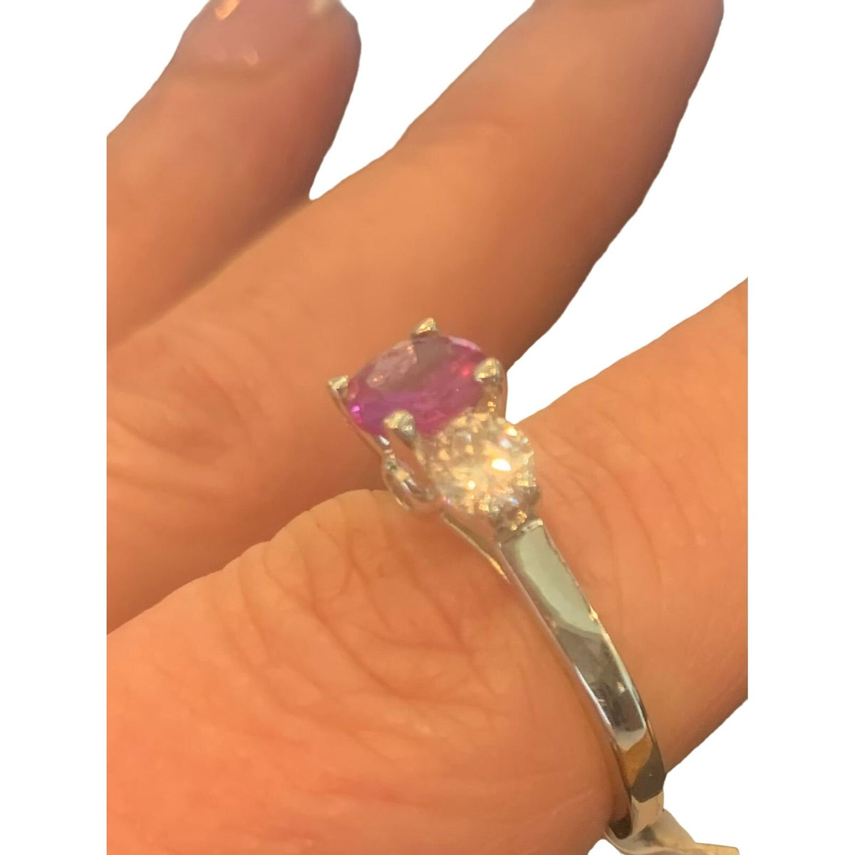 New Women's Cute & Dainty Soft Fushia/Clear CZ