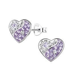 Silver Heart Stud Earrings