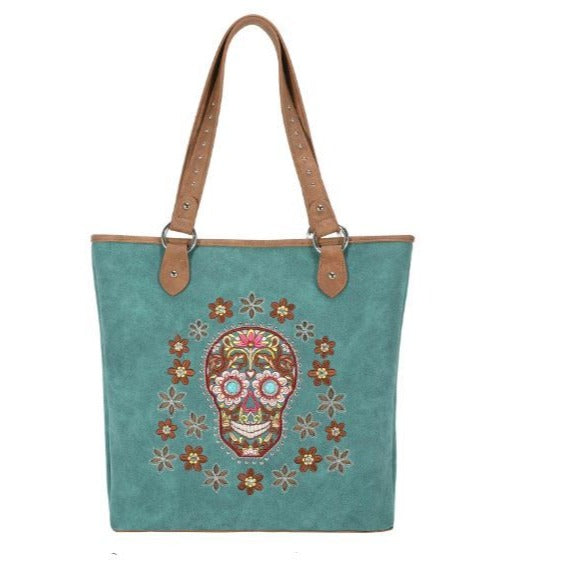 Montana West Sugar Skull Collection Concealed Carry Tote Be the first to review this product Color BLACK Dimension 16.5" x 4