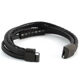 STAINLESS STEEL LEATHER BRACELET