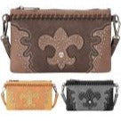 Montana West Fleur-de-Lis Collection Convertible Wallet/Wristlet With Stud Accents