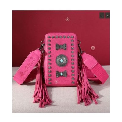 Montana West Fringe Mariposa Concho Collection Phone Crossbody Be the first to review this product Color KH Dimension 5‘’×2.7