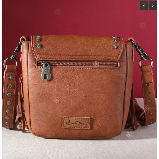 Montana West Fringe Mariposa Concho Collection Crossbody Be the first to review this product Color BROWN Dimension 7.5" x 0.2