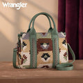 WG166G-81203S Wrangler Southwestern Pattern Dual Sided Print-Tote/Crossbody -GREEN