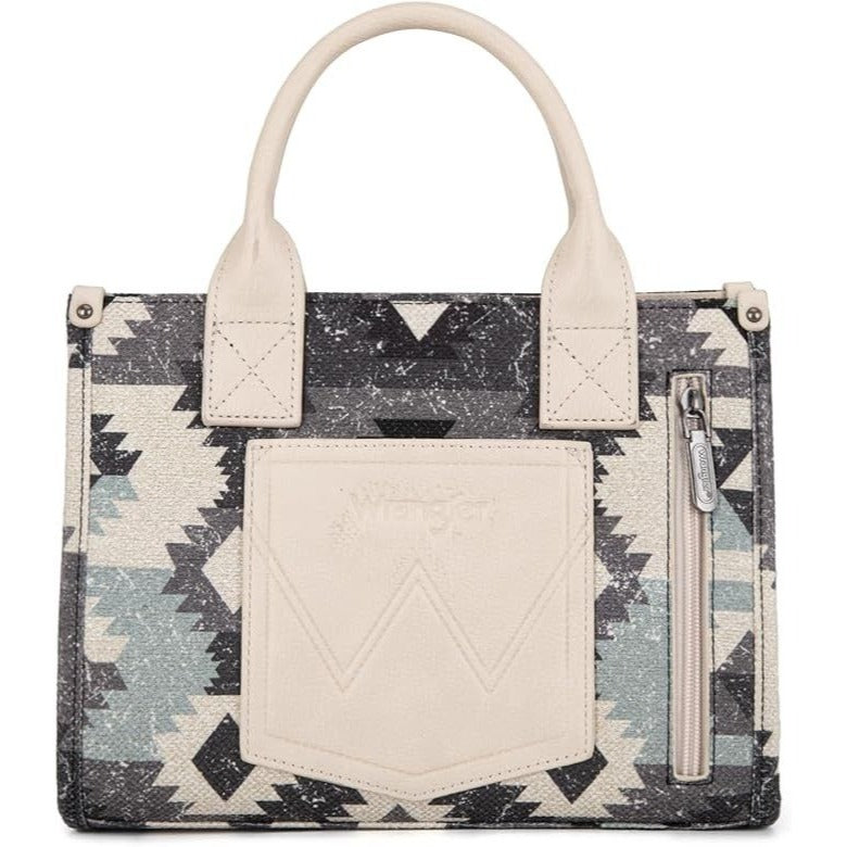 WG166G-81203S Wrangler Southwestern Pattern Dual Sided Print-Tote/Crossbody -GREEN