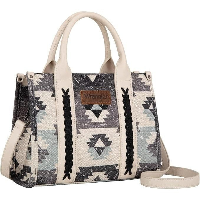 WG166G-81203S Wrangler Southwestern Pattern Dual Sided Print-Tote/Crossbody -GREEN