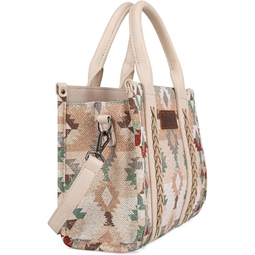 WG166G-81203S Wrangler Southwestern Pattern Dual Sided Print-Tote/Crossbody -GREEN