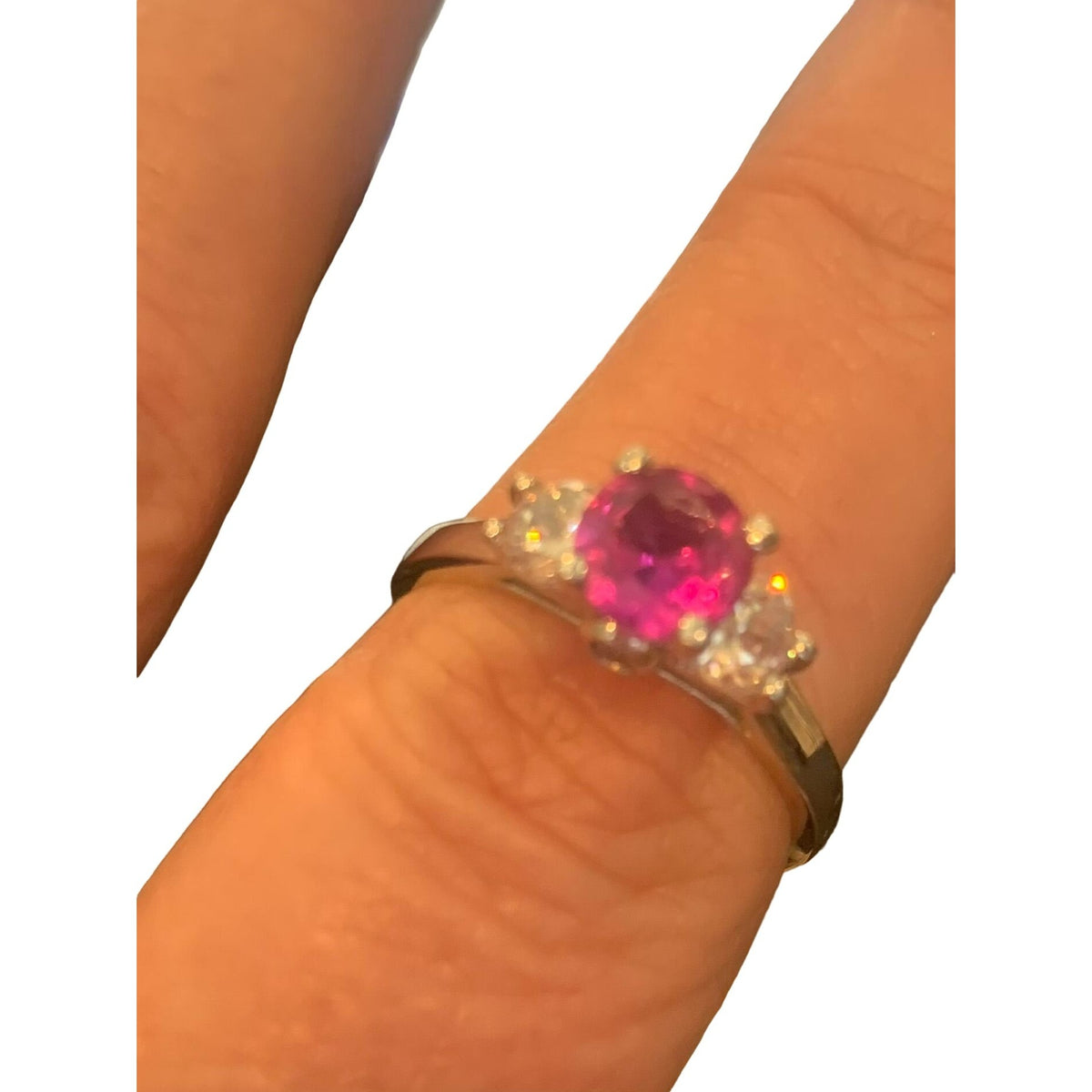 New Women's Cute & Dainty Soft Fushia/Clear CZ