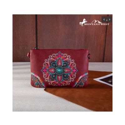 Montana West Embroidered Tribal Mandala Collection Clutch/Crossbody