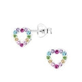Silver Heart Stud Earrings 925 Sterling