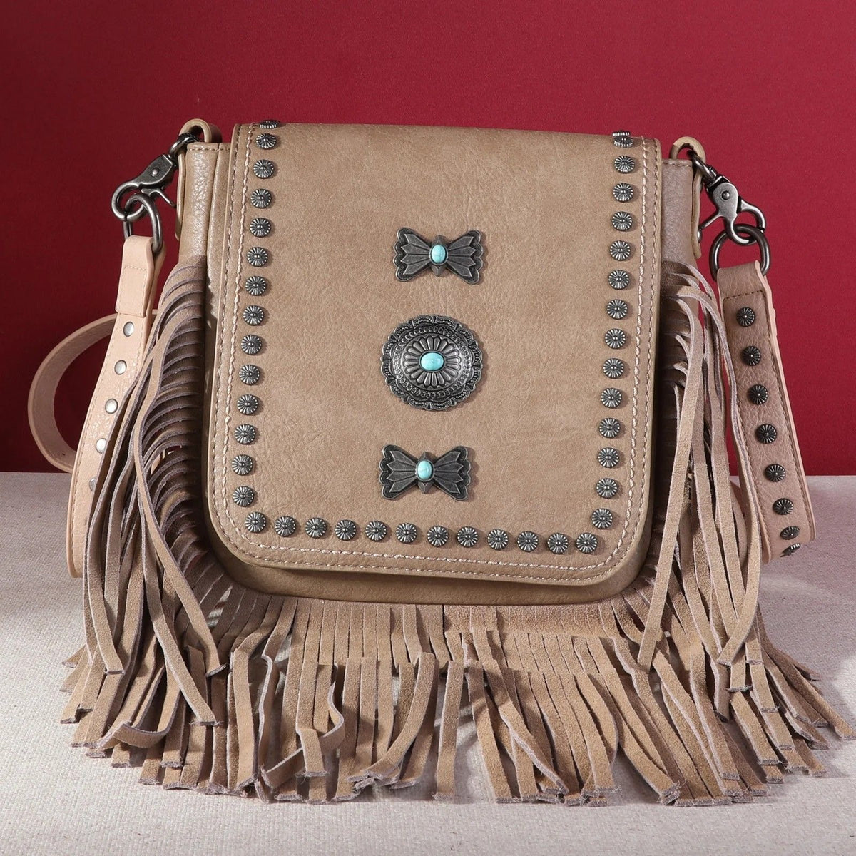 MW1270-8360 Montana West Fringe Mariposa Concho Collection Crossbody