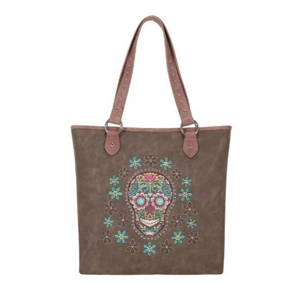 Montana West Sugar Skull Collection Concealed Carry Tote Be the first to review this product Color BLACK Dimension 16.5" x 4