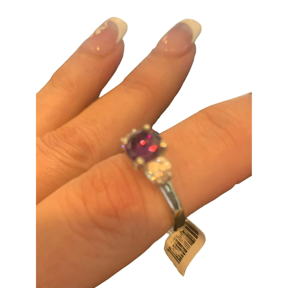 New Cute & Dainty Clear / Purple CZ Ring