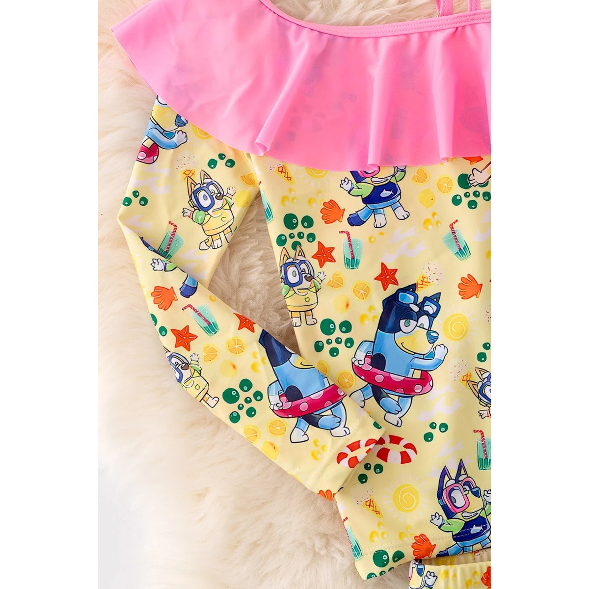 Yellow Blue* long sleeve swimsuit. SWG40105 JEAN