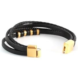 STAINLESS STEEL LEATHER BRACELET