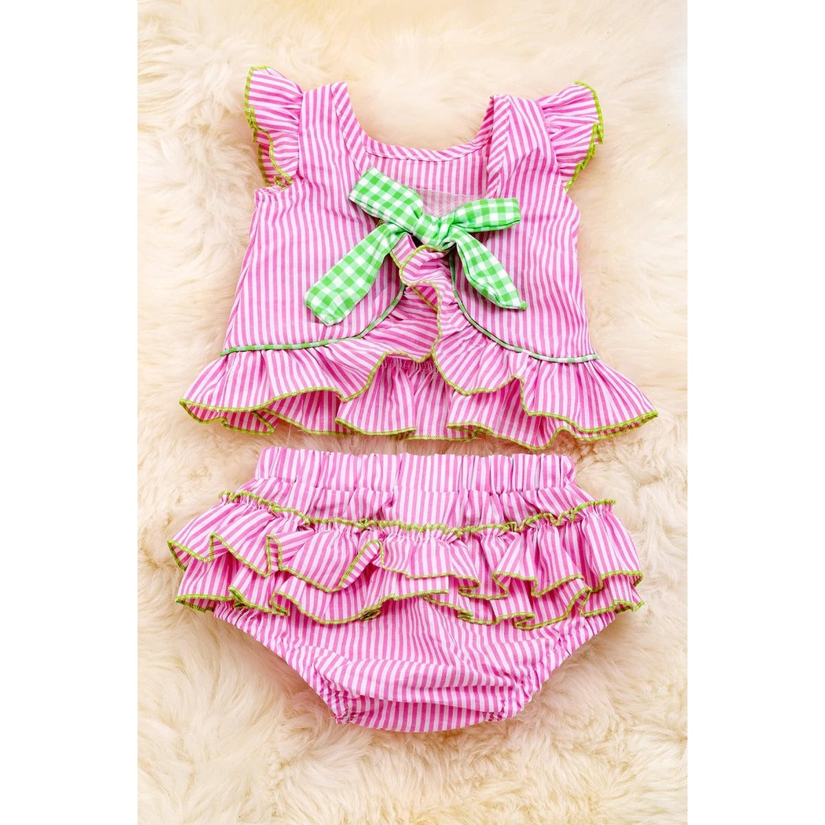 WATERMELON APPLIQUE BABY SET. OFG25144023 SOL