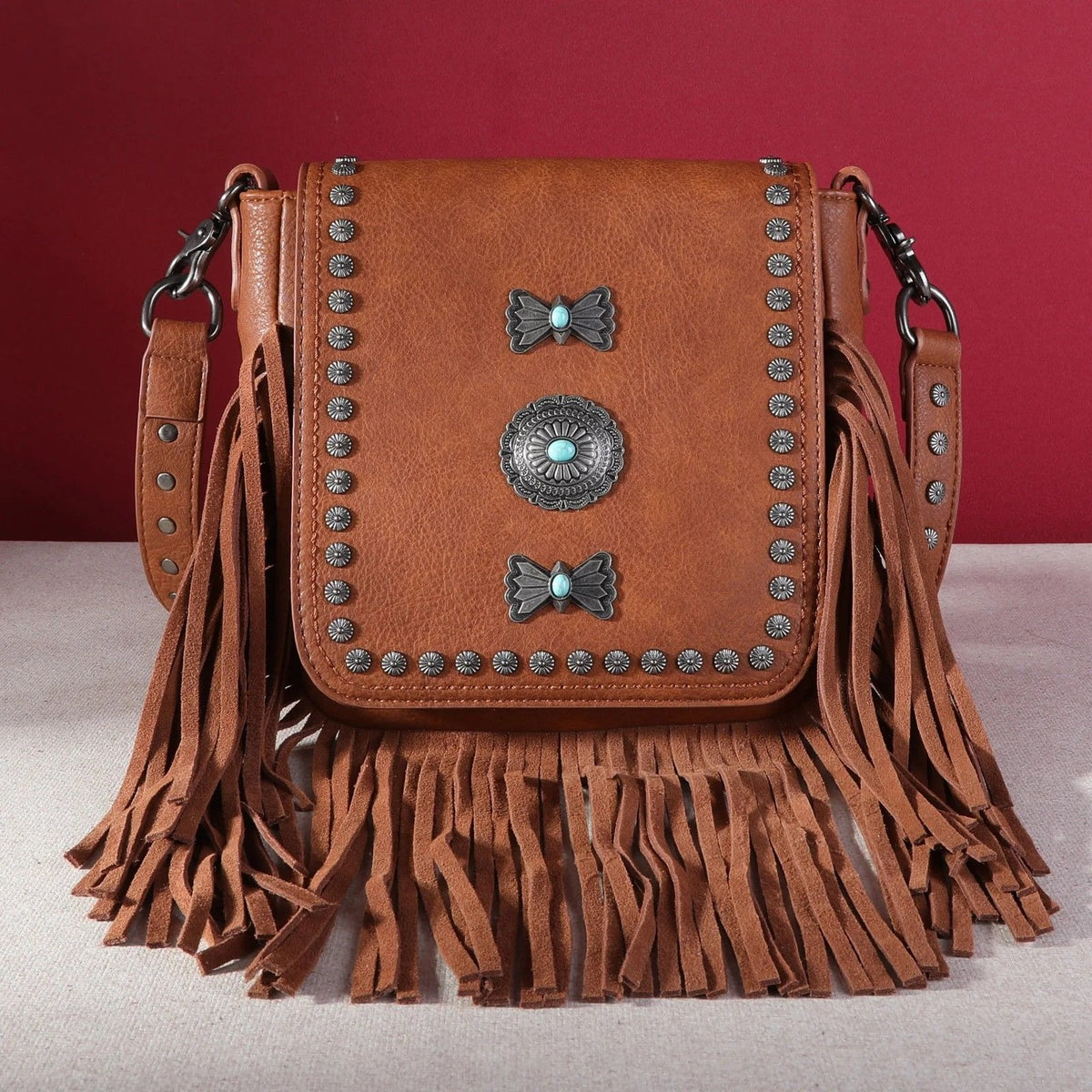 MW1270-8360 Montana West Fringe Mariposa Concho Collection Crossbody