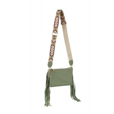 CROSSBODY FRINGE BAG Be the first to review this product Color SAGE Dimension (L) x (W) x (H)