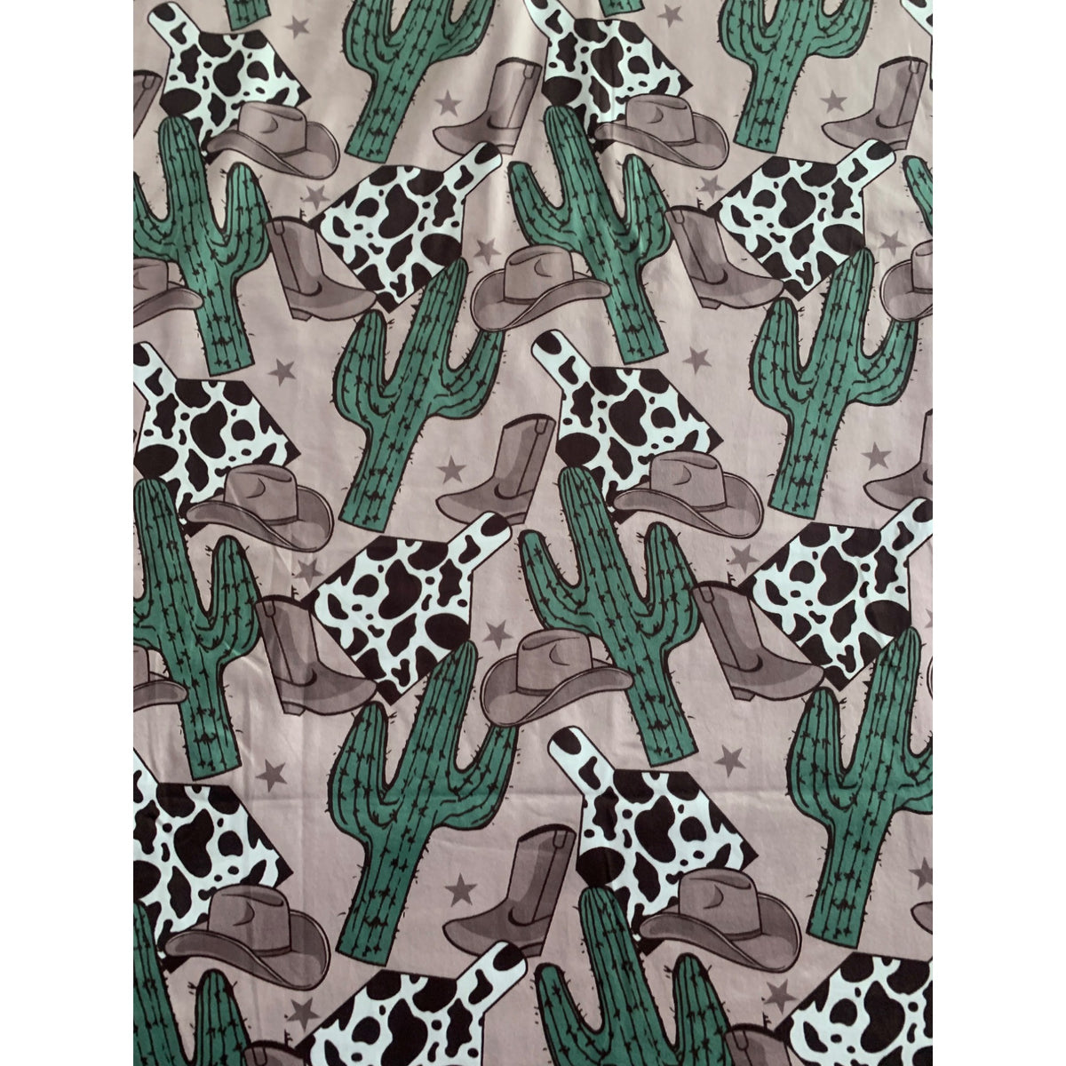 Cow Print & Cactus Patterned Reversible Bandana Scarf