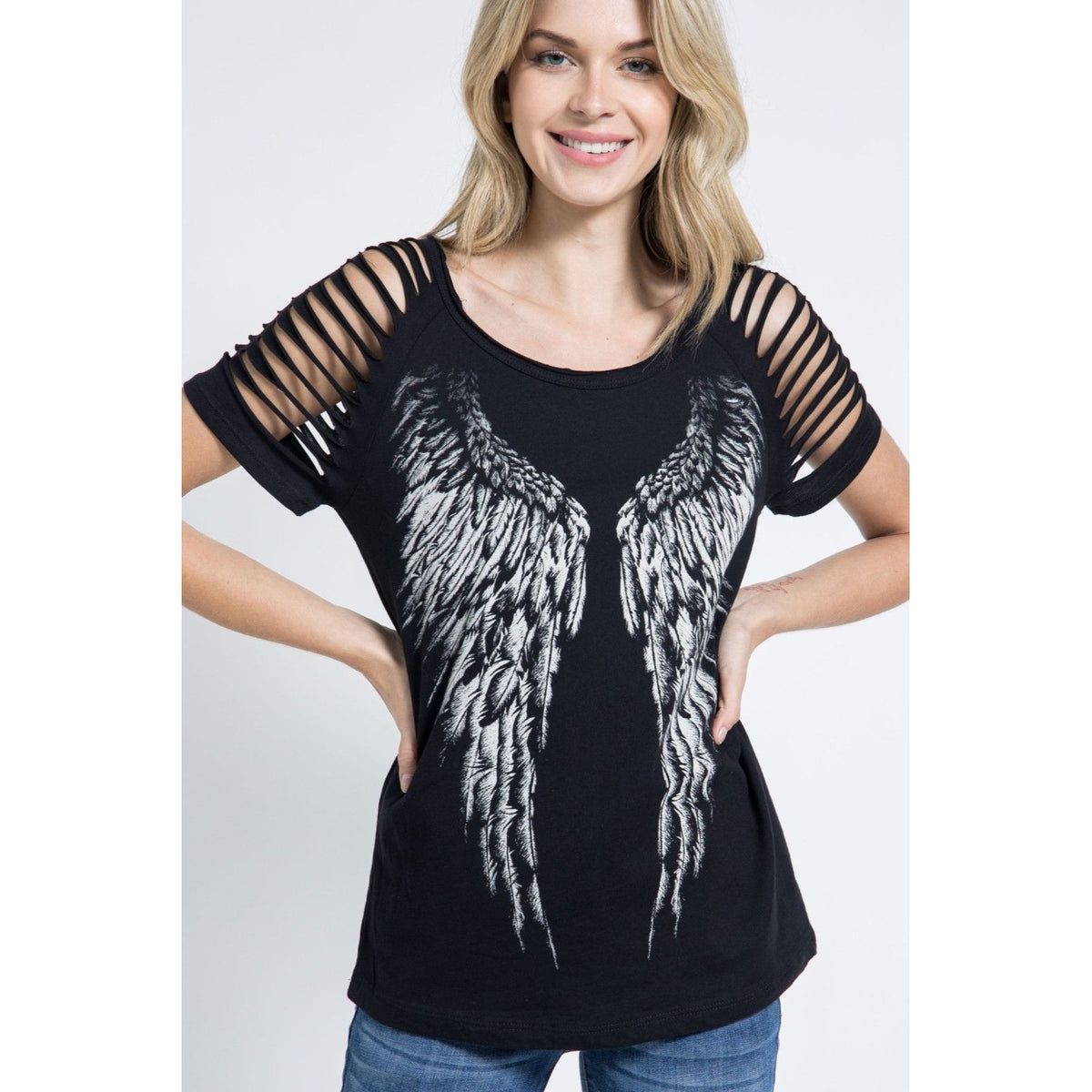 LASER CUT SHORT SLEEVE WITH WINGS