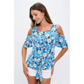 SHORT SLEEVE TIE FRONT COLD SHOULDER