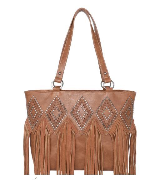 Trinity Ranch Leather Fringe Collection Concealed Carry Tote