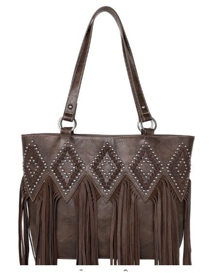 Trinity Ranch Leather Fringe Collection Concealed Carry Tote