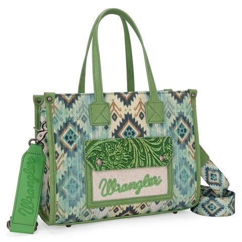 Wrangler Southwestern Pattern Dual Sided Print Concealed Carry Tote//Crossbody