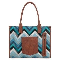 Wrangler Southwestern Pattern Dual Sided Print Concealed Carry Wide Tote