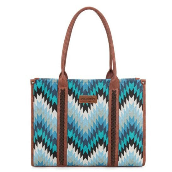 Wrangler Southwestern Pattern Dual Sided Print Concealed Carry Wide Tote