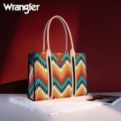 Wrangler Southwestern Pattern Dual Sided Print Concealed Carry Wide Tote