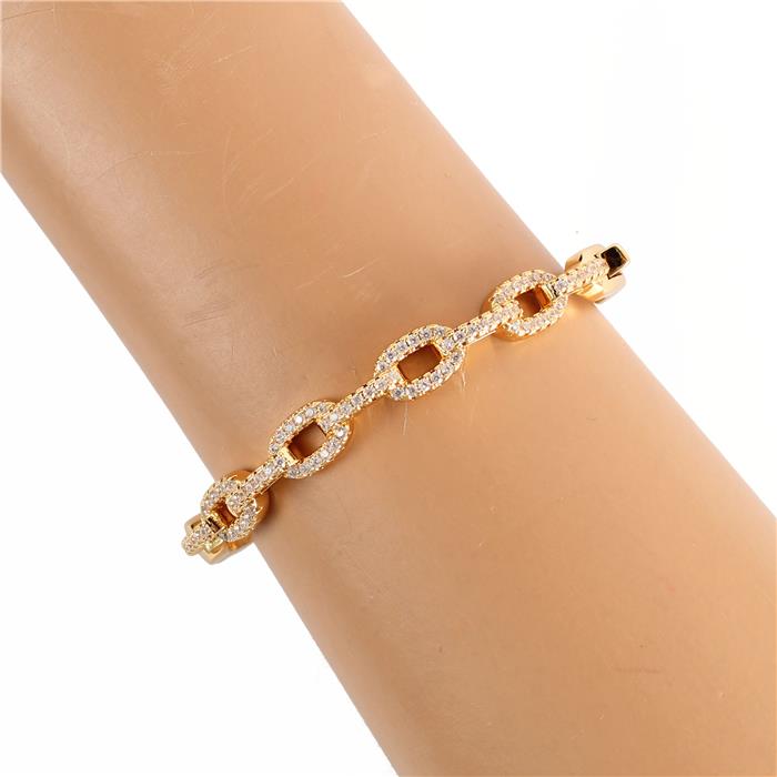 STAINLESS STEEL CUBIC ZIRCONIA BANGLE