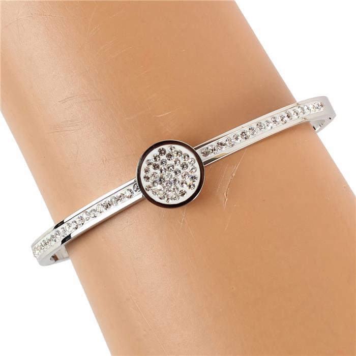 STAINLESS STEEL CUBIC ZIRCONIA BANGLE