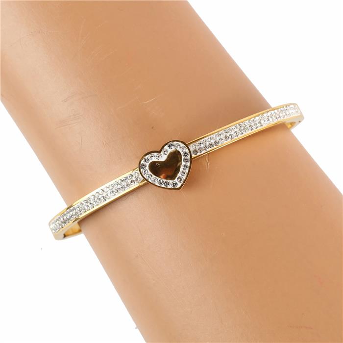 STAINLESS STEEL CUBIC ZIRCONIA BANGLE