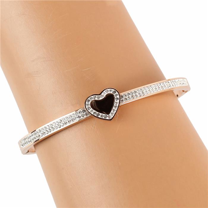 STAINLESS STEEL CUBIC ZIRCONIA BANGLE