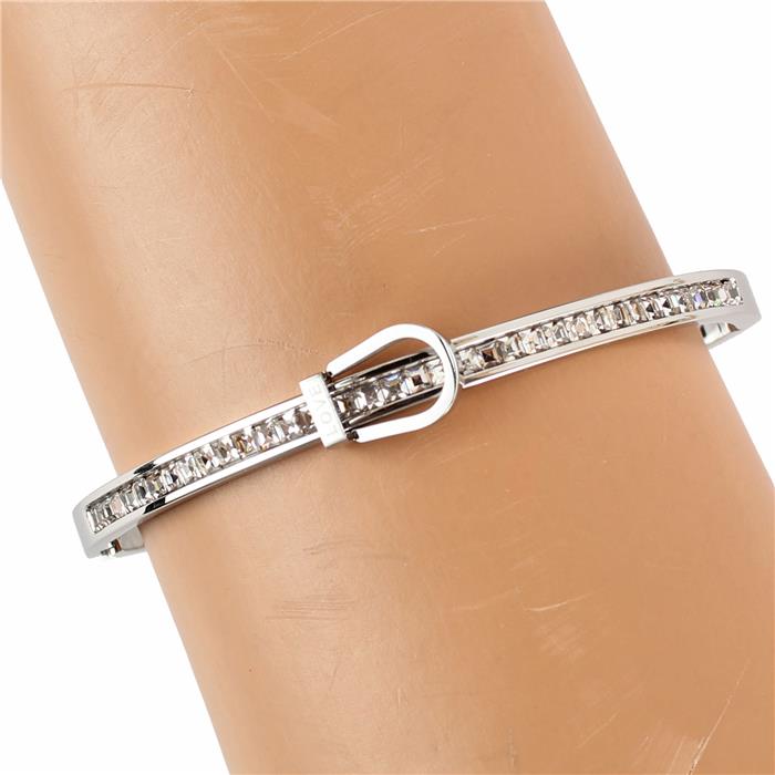 STAINLESS STEEL CUBIC ZIRCONIA BANGLE