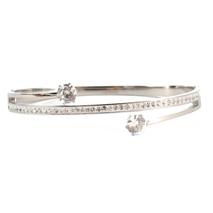 STAINLESS STEEL CUBIC ZIRCONIA BANGLE