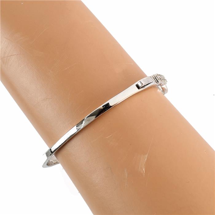 STAINLESS STEEL CUBIC ZIRCONIA BANGLE