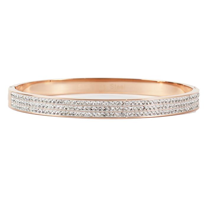 STAINLESS STEEL CUBIC ZIRCONIA BANGLE