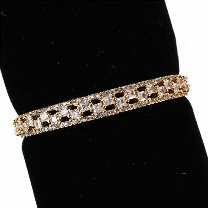 STAINLESS STEEL CUBIC ZIRCONIA BANGLE