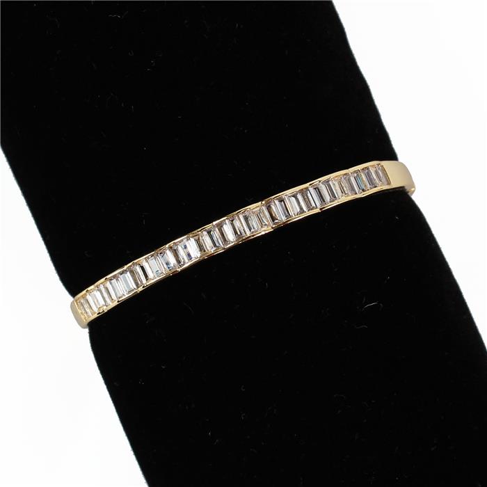 STAINLESS STEEL CUBIC ZIRCONIA BANGLE