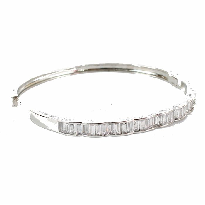 STAINLESS STEEL CUBIC ZIRCONIA BANGLE