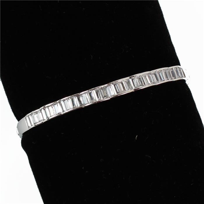 STAINLESS STEEL CUBIC ZIRCONIA BANGLE