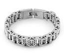 Men's Stainless Steel Groove Cylinder Bracelet